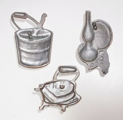 HODA Vintage 1960’s Set Of 3 Cast Aluminum 3-D Wall Hangings Farmhouse Country