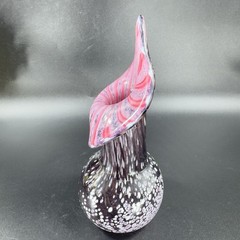 Vintage Hand Blown Art Glass Vase Jack In Pulpit Hand Made Studio Glass Vase VTG