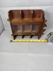 Vintage Miniture Wood Footed Curio Cabinet, with 3 Shelves 8.5″x7″x2″