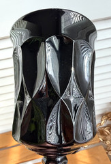 Vintage NORITAKE “Perspective” Ebony Jet Black Goblet Glasses Barware Set of 2