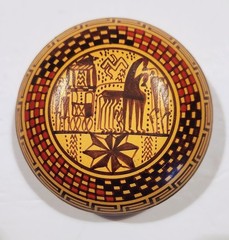 Hand Made In Greece 800 BC Copy Reproduction Geometric Clay Pottery Trinket Box