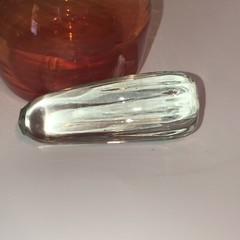 Vintage Glass Cruet Bottle W/ Stopper MCM Orange Pretty Empoli Fun
