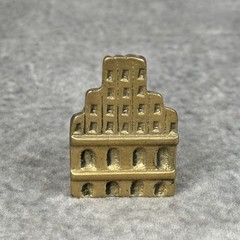Vintage Set Of 6 Miniature Brass ‘Old Mill’ Buildings Figurines Houses