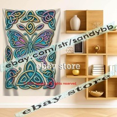 Celtic Butterfly Knot Tapestry 3D relief look Wall Art nature 39X59 in