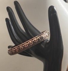 Antique Norwegian Rose Gold Tone filigree Bracelet Cutout X’s , Norway STUNNING