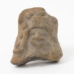 Authentic Pre-Columbian Stone Artifact Deity Head Figural Artifact 2-3/4″ Wide