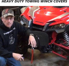 Winch Cover,Heavy Duty Uv-Resistant Waterproof Winch Protective Cover with Draws
