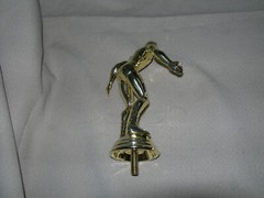 Large male man Wrestler Trophy Topper plastic gold wrestling