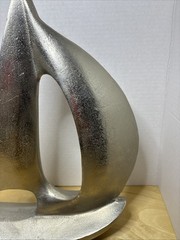 SAIL BOAT SCULPTURE, CAST ALUMINUM, 14” Tall X 12” Wide