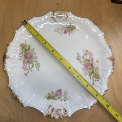 Antique Limoges France PHL 9.25″ Scalloped Edge Plate P.H. Leonard Co. 1890-1914