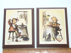Lot 4 Vintage ARS AG Zug Switzerland Hummel Children Art Wall Plaques w labels