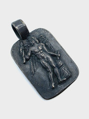 Ancient Greek Silver Pendant Eros Cupid Winged God of Love Artifact 200 BC