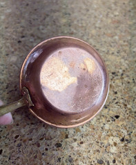 Vintage Copper Kitchenware Lot Small Cup Pot Pan Funnel Kettle