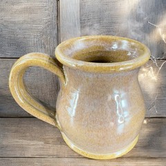 Deneen Pottery Hand Made Coffee Mug Cup Brown Glaze Egg Harbor Illinois IL