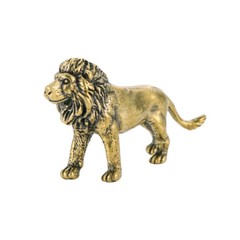 Brass Lion Figurine Statue House Office Table Decoration Animal Figurines Toys *