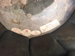 Vintage White Motorcycle Helmet Size Medium 6 7/8 – 7 1/8 Lots of Wear See Photo