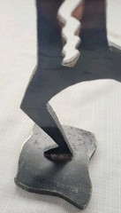 Vintage Original Ivan McLean Cut Steel Metal Sculpture Candle Holder Heart 1998