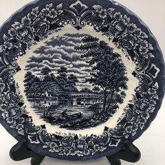 Royal Art Staffordshire Transfer Ware Blue And White 2 Plates