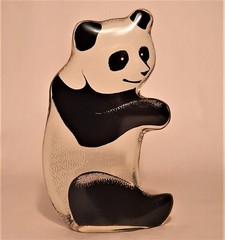 PANDA BEAR vtg figurine Abraham Palatnik mcm lucite acrylic brazil art sculpture