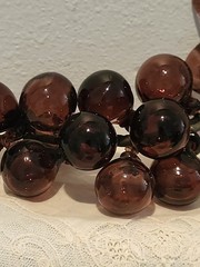 Vintage MCM Hand Blown Purple Amethyst Art Glass Bunch of Grapes