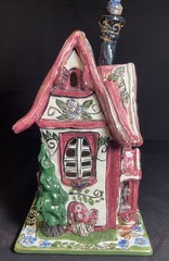 Blue Sky Clayworks Cozy Corner House Tea Light Base Retired 2000 10x6x6” OB