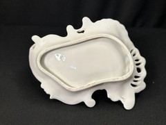 Exquisite Vintage Handled Candlestick Holder Heavy Gilt Trim Reticulated China