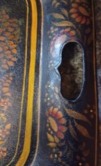 Antique 1800s Tin Metal Toleware Hand Painted Tray Courtship Man Woman Folk Art