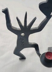 Vintage Original Ivan McLean Cut Steel Metal Sculpture Candle Holder Heart 1998