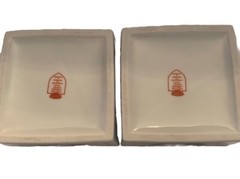 Limoges Porcelain Ashtray Castle Made in France White with gold design