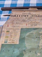 Large vintage school map of United Kingdom Great Britain, hanging canvas