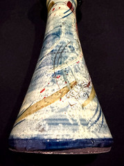 VTG Barocco Valbonne France Faït Main Handmade Art Pottery Vase 11″ H Enameled