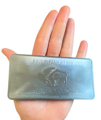 1x 10 Ounce Oz Titanium Buffalo Bar .999 Fine Ti Element one – ten oz