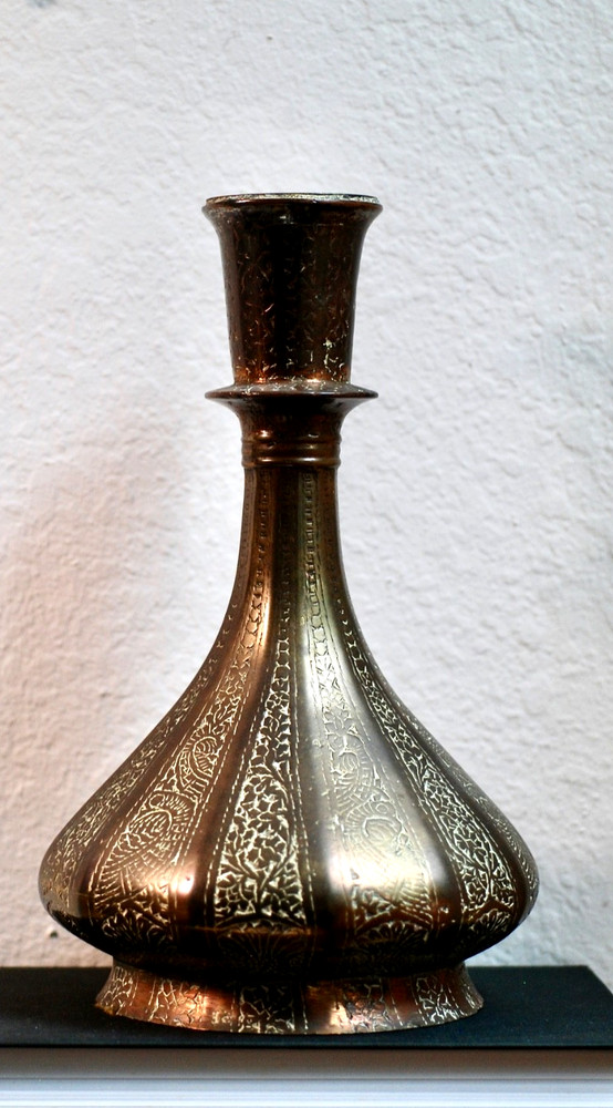 BEAUTIFUL ANTIQUE MUGHAL INDIAN BRONZE HOOKAH BASE c.1800