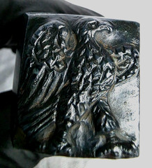 300 BC Authentic Ancient Roman hololith Ring Engraved Gemstone Depict Eagle