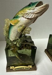 Enesco Rainbow Trout & Largemouth Bass Wistful Fisherman Figure 2008 Bookend NEW