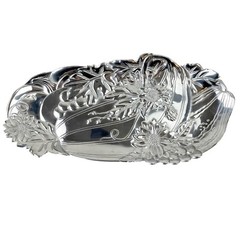 Fitz and Floyd Metal Serving Tray Harvest Pumpkins Fall Gourds Sunflowers 12″x6″