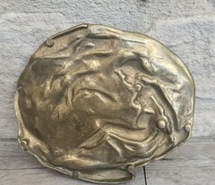 Brass Art Nouveau Trinket Dish Card Pin Tray, Heavy Quality Vide Poche Art…