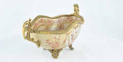 Art Deco Style Bowl Soapdish Flower Art Nouveau Style Porcelain Porcelain
