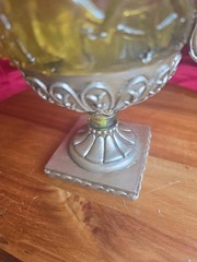 Plastic Gold Amber Trophy Cup Mythological Embossed Putti+Lion Relief Deco Urn