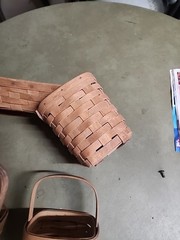 LOT OF 5 ASSORTED LONGABERGER BASKETS VARIOUS SHAPES SIZES 1980s CHEAP L$$K