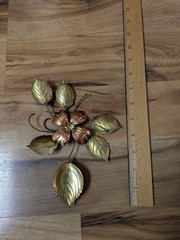 Home Interiors Vintage MCM Brass Copper Metal Flowers Leaves Wall Art Decor