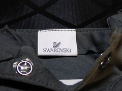 Swarovski Cloth Gloves with Crystal Button New-Old Stock in original packaging