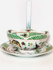 Vtg Chinese Porcelain Plate 12” Lotus Bowl 9” & Bowl 8” HandPainted Butterflies