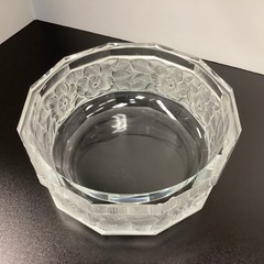 Hoya Mikasa Crystal Frosted Floral Bowl 1980s W. Germany Heavy weighs 7lbs 4oz