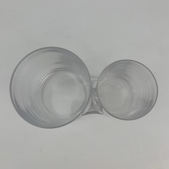 Vintage Double Swan Clear Plastic Bath Canisters Cotton Balls and Swabs Holder