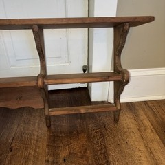 Vtg XL LARGE Wood Heart Shaped Shelf Hooks 90s Cottage Country Granny Core 48×18