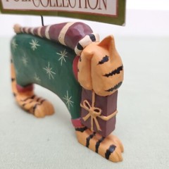 Williraye Folk Collection Orange Tabby Cat Christmas Sweater & Hat Ornament