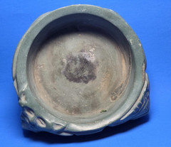 PRE COLUMBIAN AZTEC JADE OFFERING CONTAINER WITH TWO WARRIORS,EAGLE &JAGUAR