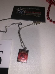Lot Of 11 Items Sherrilyn Kenyon Keychain Necklace, Sticker bookmark cards, colo