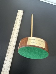 Ink Stand made from Teak of HMY Britannia Royal Yacht Original Antique Desk 1987